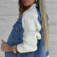 Neue modische kreative Denim-Spleißjacke für Damen