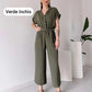 💖Freizeit-Jumpsuit mit V-Ausschnitt und kurzen Ärmeln für Damen