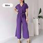 💖Freizeit-Jumpsuit mit V-Ausschnitt und kurzen Ärmeln für Damen