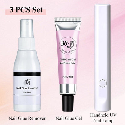 Strong Lasting Nail Glue Gel Set for Press-on Nails