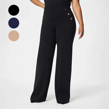 49% Rabatt!!!🥰 Damen-Plus-Size-Hochdehnbare Hochtaillen-Hosen mit weitem Bein