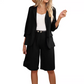 ⌛ Nur solange Vorrat reicht – danach regulärer Preis! Elegantes Set aus Leinenshorts und Blazer für Damen
