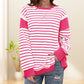 💥49% RABATT 💕Stilvolle Rundhals-Tops mit Streifen und Farbblockierung