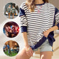 💥49% RABATT 💕Stilvolle Rundhals-Tops mit Streifen und Farbblockierung