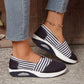 🎁Kostenlose Lieferung⏳Stilvolle, bequeme Rundkappe Streifen Leinenschuhe
