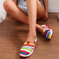 🎁Kostenlose Lieferung⏳Stilvolle, bequeme Rundkappe Streifen Leinenschuhe