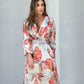 🌸Maxikleid mit tiefem V-Ausschnitt und Gürtel