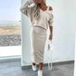 🌸Zweiteiliges Damen-Set aus ärmellosem Kleid und lockerem Pullover mit V-Ausschnitt