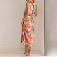 ✨Bis zu 61% RABATT✨Love In The Garden Floral Halter Neck Elastische Taille Maxi Kleid