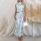 ✨Bis zu 61% RABATT✨Love In The Garden Floral Halter Neck Elastische Taille Maxi Kleid