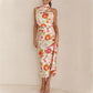 ✨Bis zu 61% RABATT✨Love In The Garden Floral Halter Neck Elastische Taille Maxi Kleid
