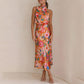 ✨Bis zu 61% RABATT✨Love In The Garden Floral Halter Neck Elastische Taille Maxi Kleid
