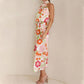 ✨Bis zu 61% RABATT✨Love In The Garden Floral Halter Neck Elastische Taille Maxi Kleid