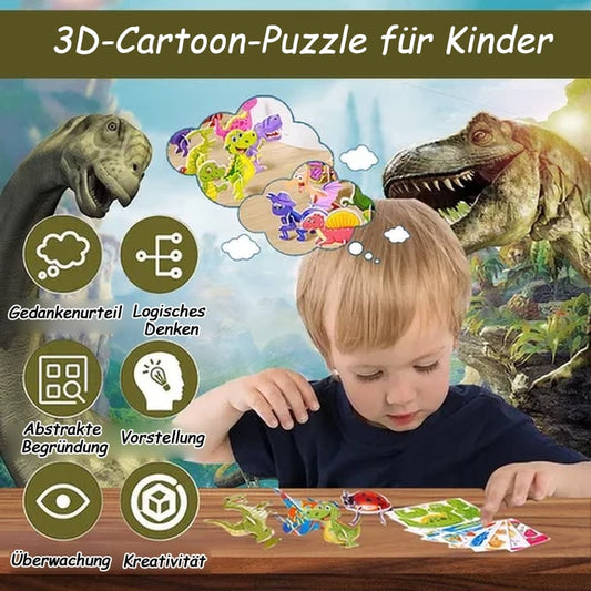 🦖Erzieherisches 3D-Cartoon-Puzzle