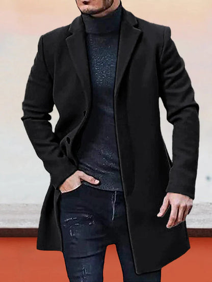 🔥🔥Herren einreihige einfarbige Jacke mit Schnalle🔥Kauf 2 Artikel versandkostenfrei
