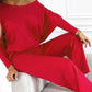 Damen-Set mit einfarbigem Pullover mit überschnittenen Schultern und lockerer Hose