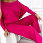 Damen-Set mit einfarbigem Pullover mit überschnittenen Schultern und lockerer Hose