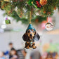 Lustiges Dackel-Autohängeornament für Weihnachten