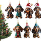 Lustiges Dackel-Autohängeornament für Weihnachten