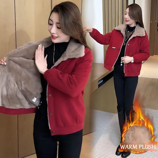 🍁Herbst/Winter-Specials🔥Dickem Plüsch gefütterte warme Parka-Jacke für Frauen