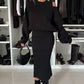 🍂Damen-Set mit Sweatshirt mit schrägen Schultern und ärmellosem Kleid💕