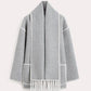 🧣Ladies' tweed coat with tassel scarf