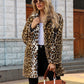 Women's Fashionable Leopard Lapel Faux Fur Winter Coat