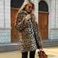 Women's Fashionable Leopard Lapel Faux Fur Winter Coat