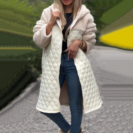 Gemütlicher gesteppter Sherpa💁‍♀️Mantel mit Kapuze für Damen