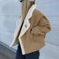 Retro-Jacke aus Kunstwildleder mit Kunstplüsch