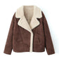 Retro-Jacke aus Kunstwildleder mit Kunstplüsch