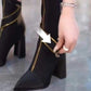 🔥🖤Schwarzer Freitag Verkauf 50%🔥Kniehohe Stiefel mit spitzer Spitze und klobigem Absatz