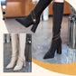 🔥🖤Schwarzer Freitag Verkauf 50%🔥Kniehohe Stiefel mit spitzer Spitze und klobigem Absatz