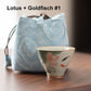 Klassisch bemalte, glatte, glasierte Keramik-Teetasse