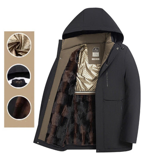Bis zu 49 % Rabatt!!🔥Herren Winter Thermomantel mit dicker Kapuze Parka