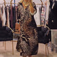Oversize-Hemdkleid mit Leopardenmuster
