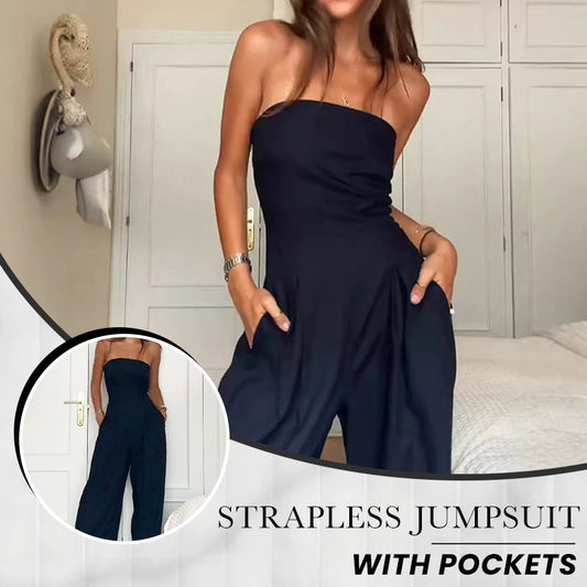 Maximal 50 % Rabatt!🌲Ärmelloser Jumpsuit mit Taschen💝
