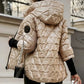 Kostenlose Lieferung-Frauen sagten, Patchwork-Baumwolljacke mit Kapuze für Herbst und Winter