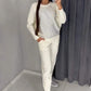 Bis zu 40 % Rabatt!!🔥Damen Glitter Rhinestone Sweatshirt & Casual Hose 2-teiliges Set