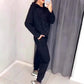 Bis zu 40 % Rabatt!!🔥Damen Glitter Rhinestone Sweatshirt & Casual Hose 2-teiliges Set
