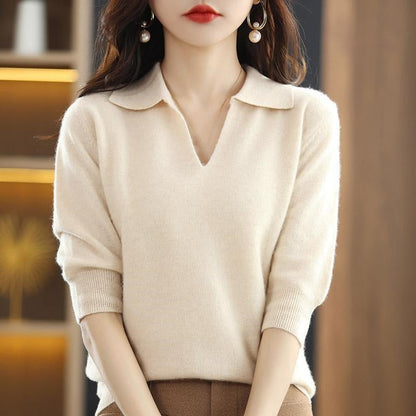 ⏰Nur heute Angebot!🔥Damen-Strickpullover mit V-Ausschnitt