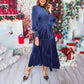 Luxuriöses Langarmkleid mit Rüschensaum für Damen👗