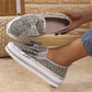 Damen Slip-On Loafer mit Strasssteinen und Schleife