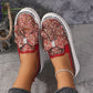 Damen Slip-On Loafer mit Strasssteinen und Schleife
