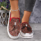 Damen Slip-On Loafer mit Strasssteinen und Schleife