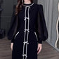 🌹Damen Maxikleid mit halbem Rollkragen und Taschen