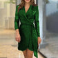 💖Mode Sexy Pailletten feste Farbe taillierte Kleid für Dame