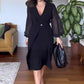 🥰👗Elegante Kleider aus Netzstoff mit V-Ausschnitt und langen Laternenärmeln für Damen