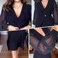 🥰👗Elegante Kleider aus Netzstoff mit V-Ausschnitt und langen Laternenärmeln für Damen