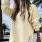 🔥Was soll ich morgen anziehen?🔥Langärmeliger Pullover mit Reißverschluss Schlitz Lässiges Sweatshirt Kleid